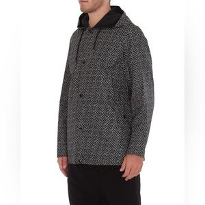 Burberry Elmhurst Reversible Monogram Print Hooded Jacket Rain Coat Size Small